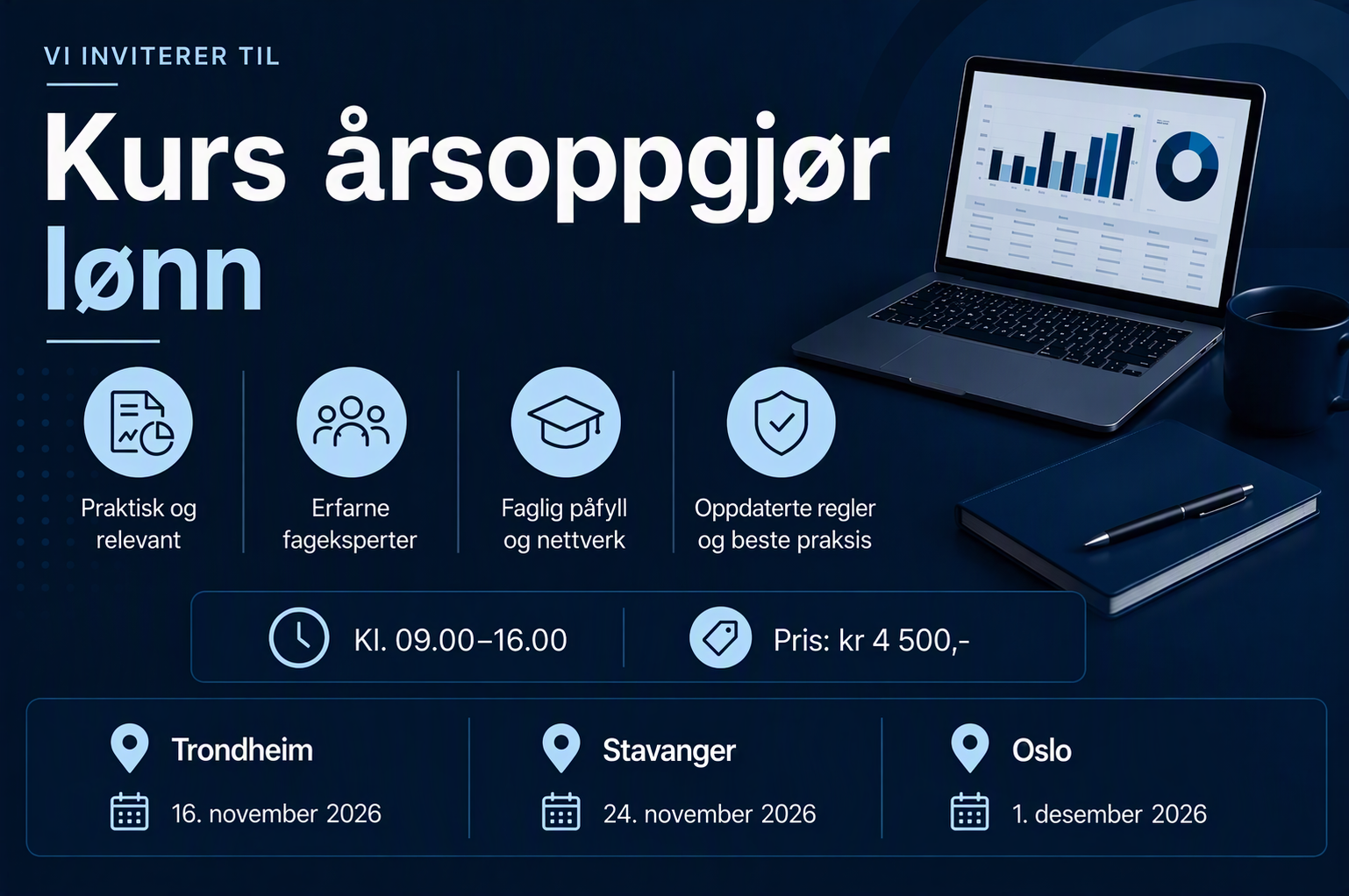 Årsoppgjør Lønn Trondheim, Stavanger og Oslo